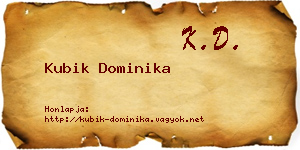 Kubik Dominika névjegykártya